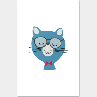 The nerdy cat Posters and Art